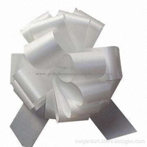 Pom-pom pull gift bow, made of PP ribbon